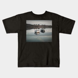 Rowing Boats in the mist Kids T-Shirt